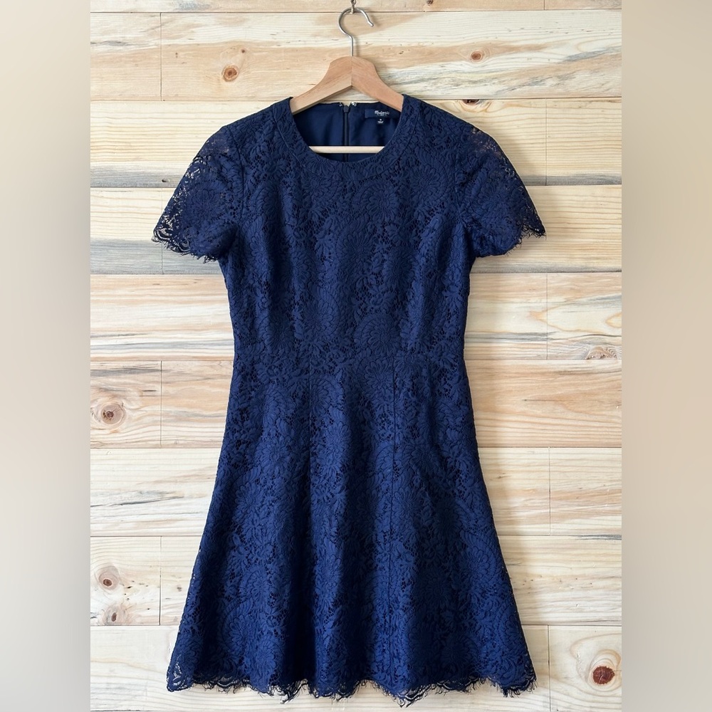 Madewell Navy Lace Mini Dress